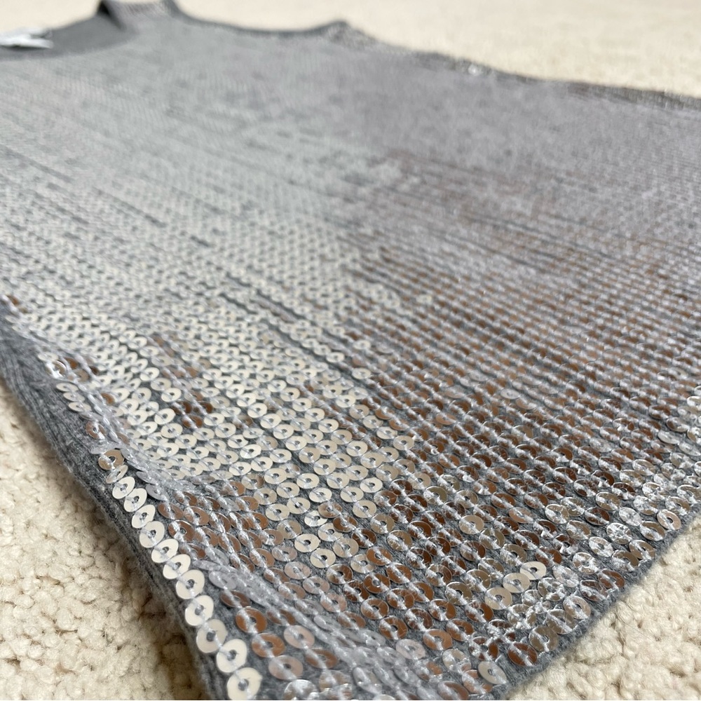 Cruise Wear & Co. Silver Sequins Front Ribbed Cotton Tank Top - Picture 7 of 17